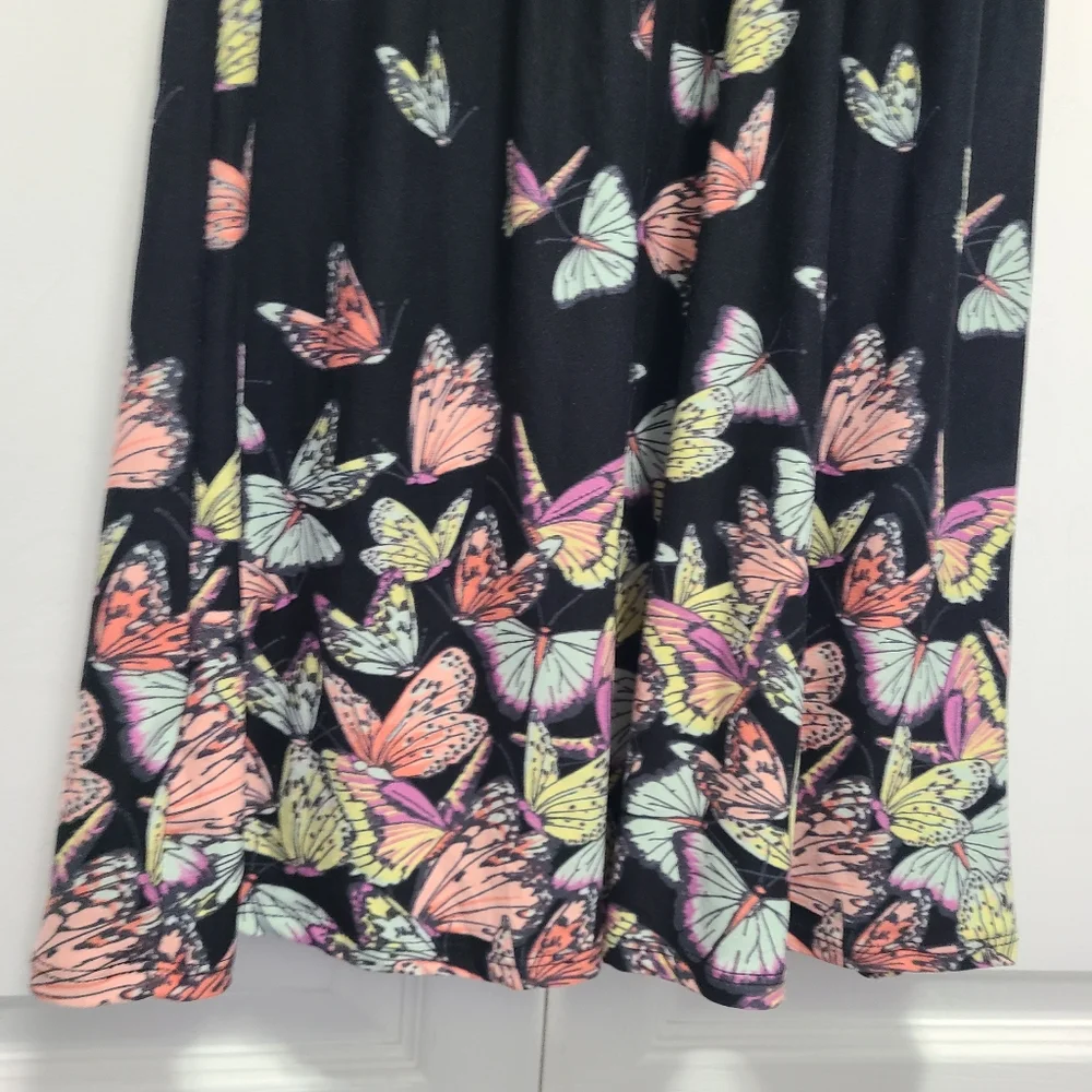 No Boundaries Black Butterfly Halter Sundress Cocktail NB Sweetheart Lace Back S - Picture 8 of 10